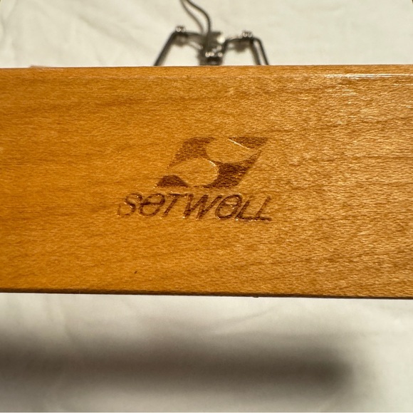 Lot of 2 Setwell Vintage Wooden Pants Hangers - Picture 6 of 8